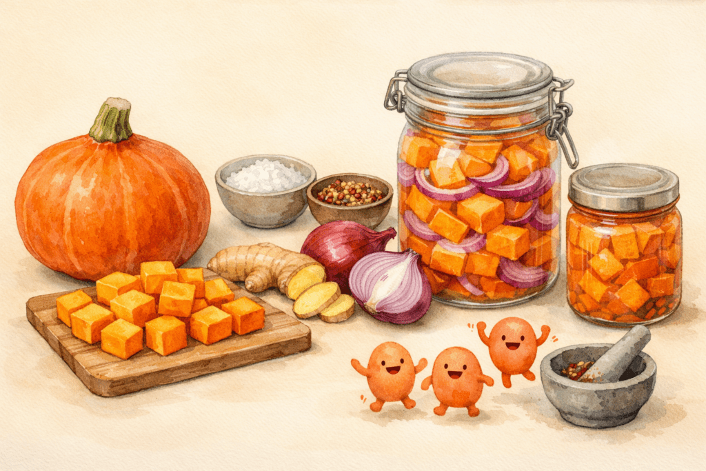 Hokkaido-Kürbis fermentieren